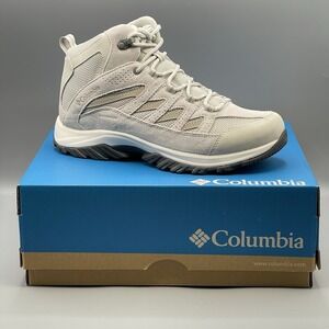 Columbia Hiking Boots Women's 10.5 Leather Waterproof Crestwood Taupe Travel